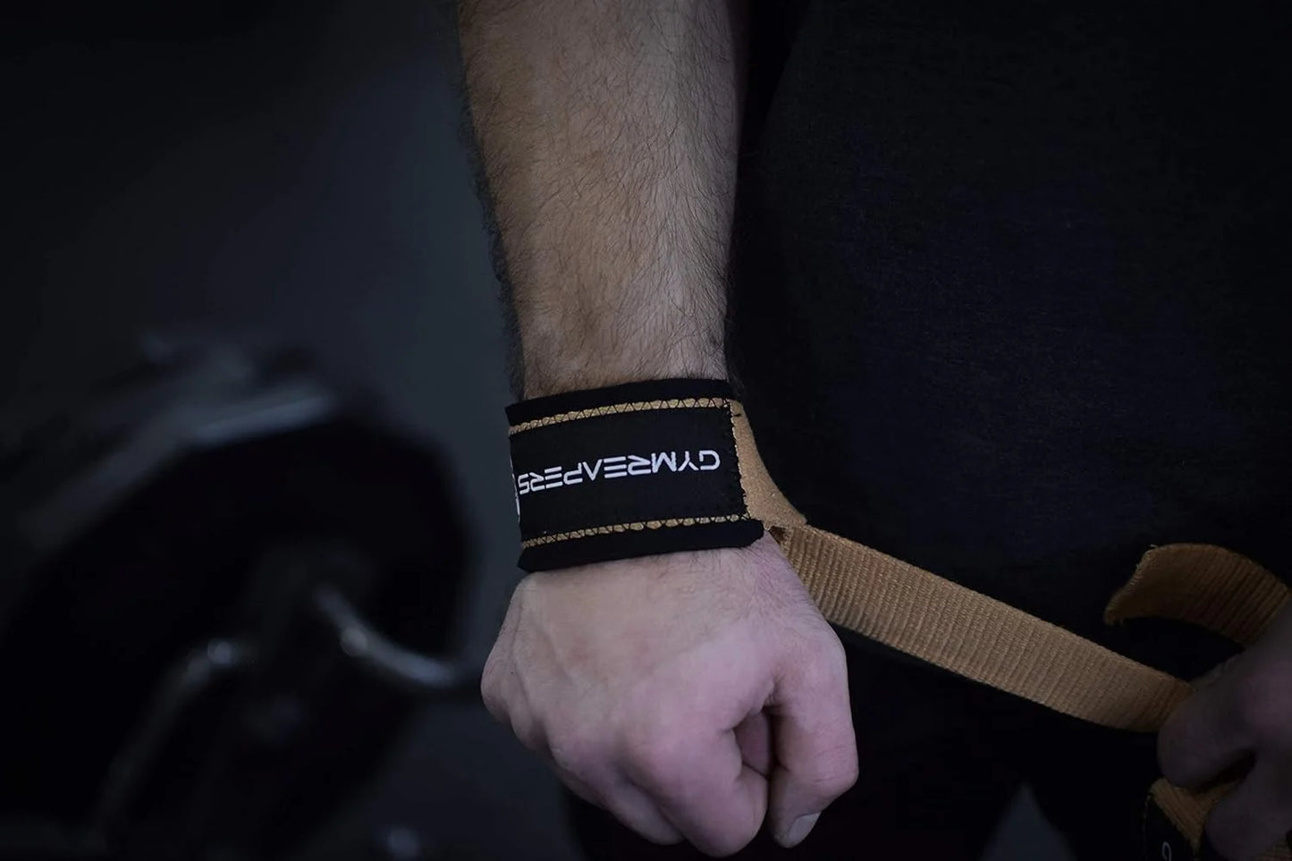 Lifting Wrist Straps for Weightlifting, Bodybuilding, Powerlifting, Strength Training, & Deadlifts - Padded Neoprene with 18 Inch Cotton (Desert Tan)