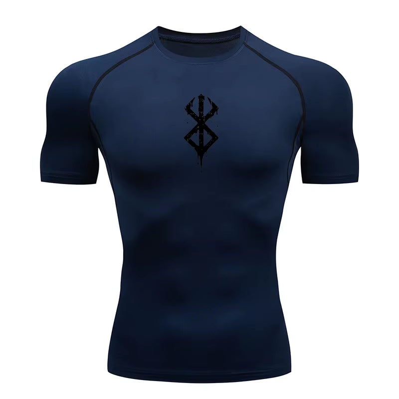 Summer Sports Tops Quick Dry Men'S Compression Shirt Short Sleeve Second Skin Gym Workout Short Fitness Running T-Shirt Men Wear