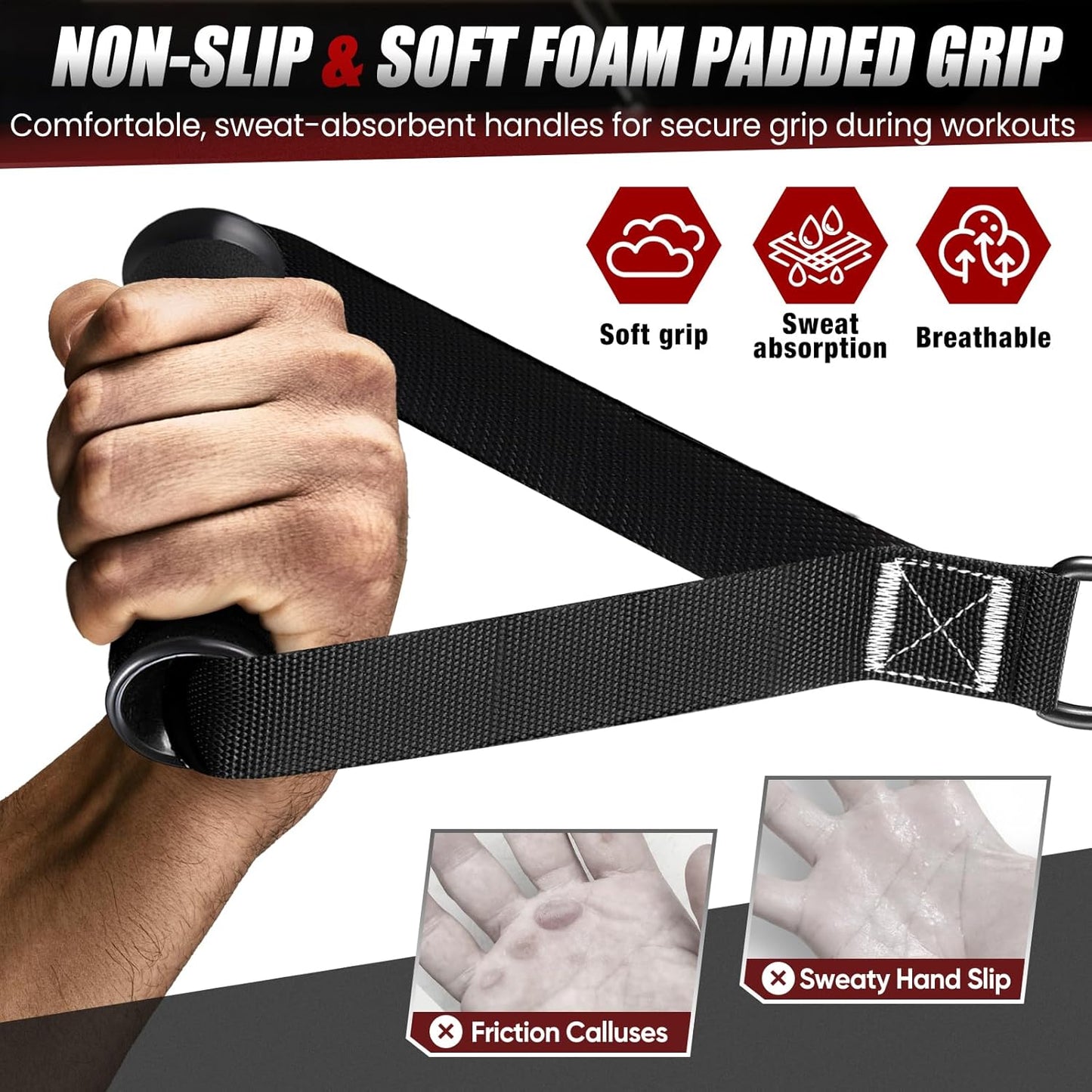 Resistance Bands, Exercise Bands for Working Out, Workout Bands Men, Fitness Band with Handle, Door Anchor, Home Gym Equipment for Musle Training, Physical Therapy, Strength Training, Shape Body