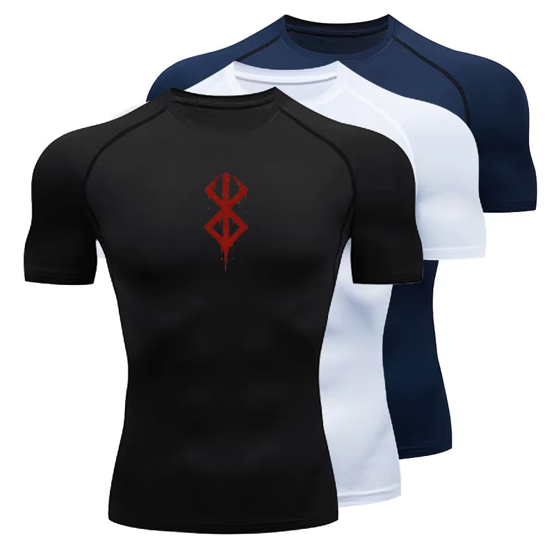 Summer Sports Tops Quick Dry Men'S Compression Shirt Short Sleeve Second Skin Gym Workout Short Fitness Running T-Shirt Men Wear
