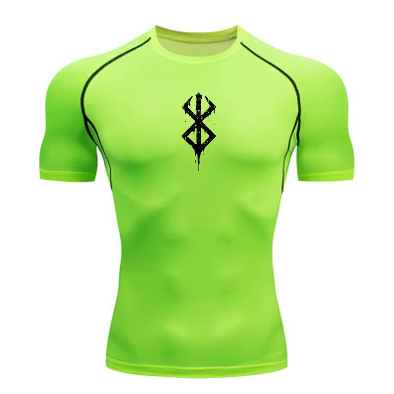 Summer Sports Tops Quick Dry Men'S Compression Shirt Short Sleeve Second Skin Gym Workout Short Fitness Running T-Shirt Men Wear