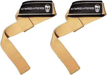 Lifting Wrist Straps for Weightlifting, Bodybuilding, Powerlifting, Strength Training, & Deadlifts - Padded Neoprene with 18 Inch Cotton (Desert Tan)